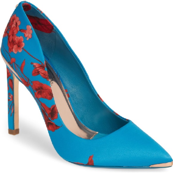 Ted Baker London Shoes - Ted Baker Melnip Floral Print Pumps Teal Fantasia